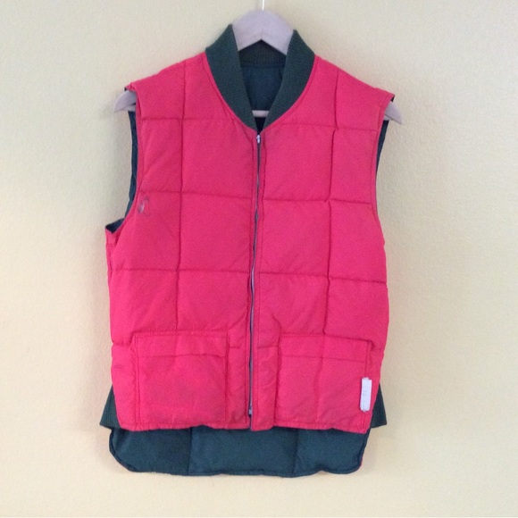 Green & Bright Orange Padded Hunting Vest Unisex Zip Front - Picture 2 of 11